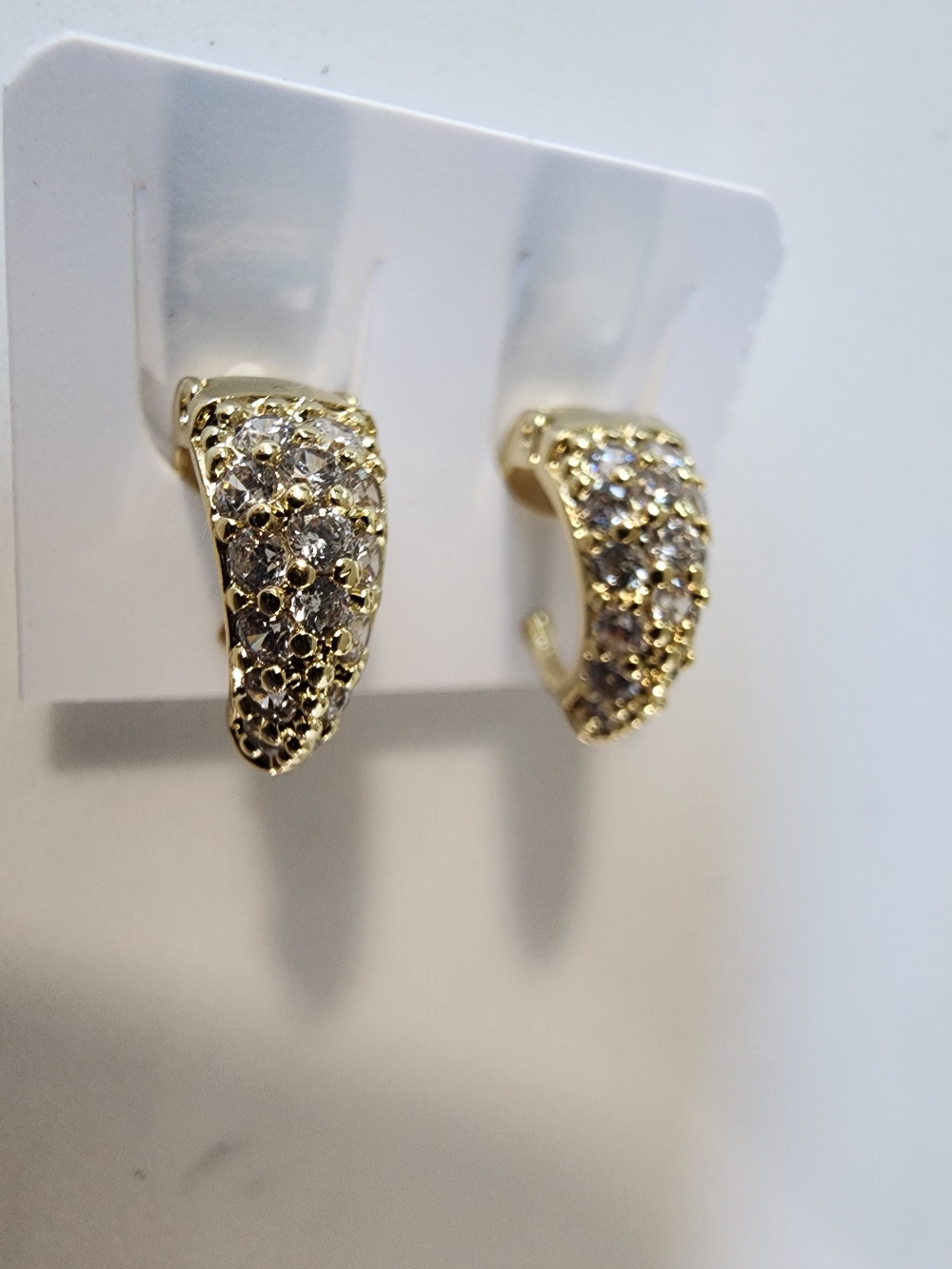 14k Gold Plated  Pavé Huggie Earrings - Elegant Women's Jewelry